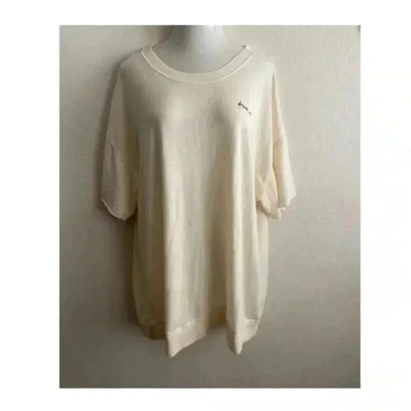 🆕 Free People Ivory Cozy Cool Girl Lounge T-Shirt M🆕 - Picture 6 of 16